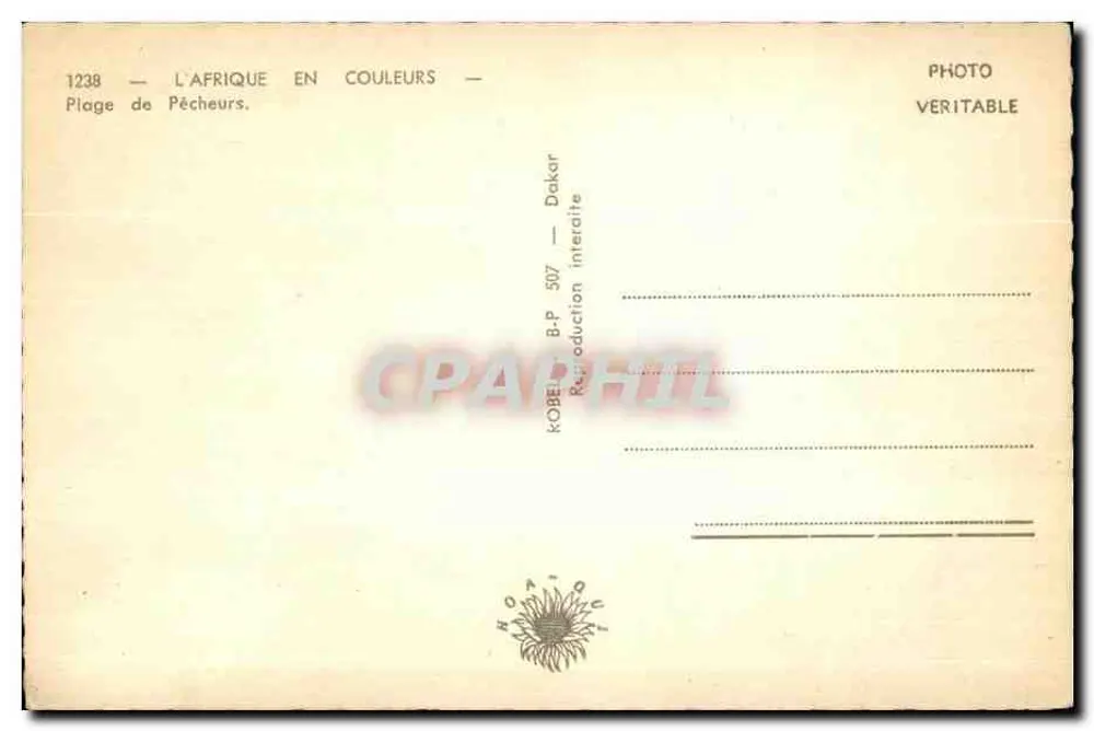 Playa de Pescadores — Dakar — África en Colores, n°1238 - Reverso