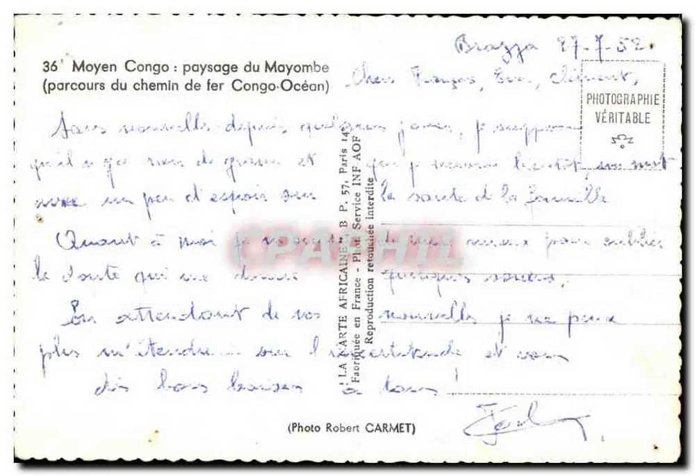 Mayombe — Landschaft der Eisenbahn Congo-Océan — La Arte Africaine, n°36 - Rückseite