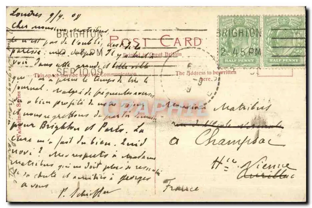 War Office, Londen — uitzicht op straat met voertuigen en voetgangers — uitgever Valentine, nr. 58177 - Achterkant