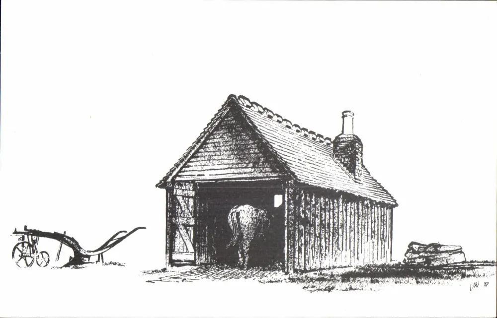 Schmiede von Southwater — typisches Dorf — Zeichnung von John Warren, Ehrenarchitekt des Museums - Vorderseite