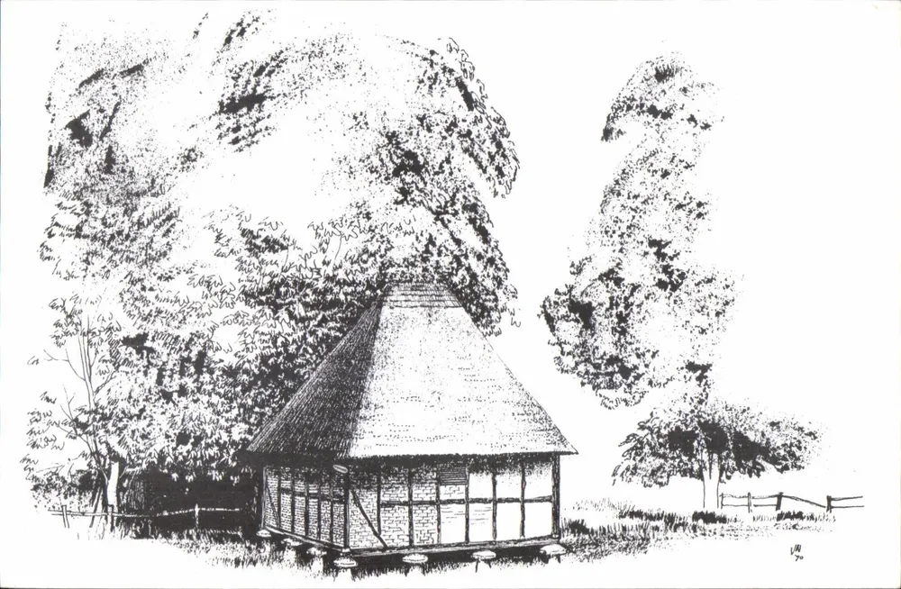 Getreidespeicher von Littlehampton — Weald and Downland Open Air Museum, Singleton, Sussex — Zeichnung von John Warren - Vorderseite