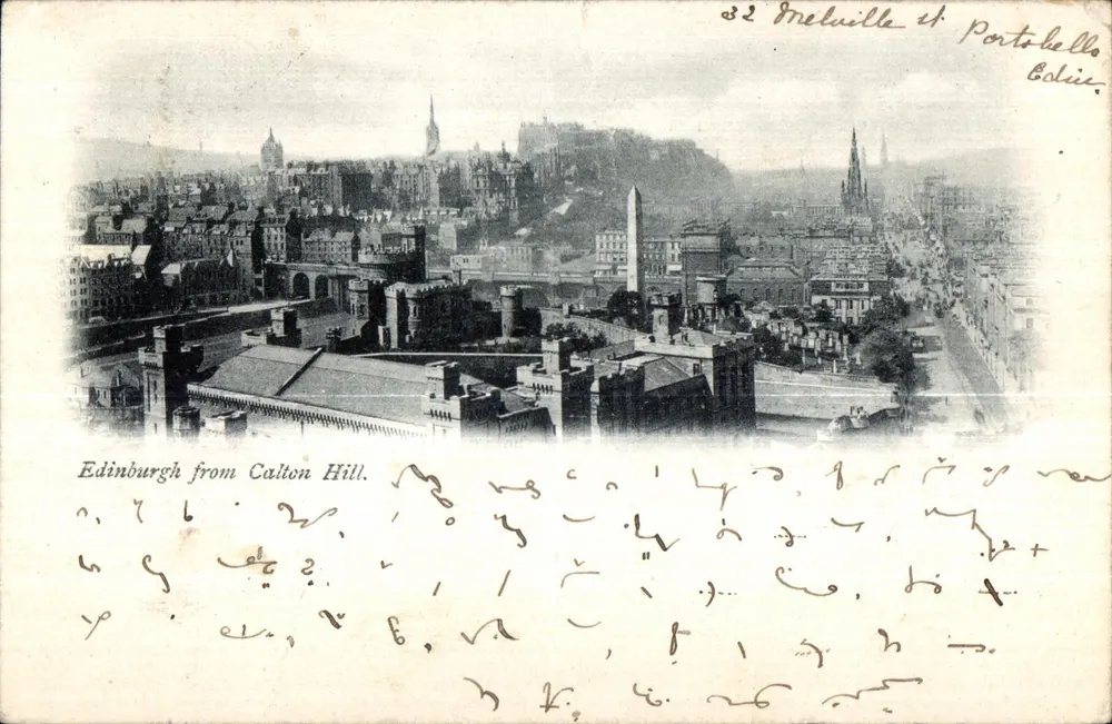 Edimburgo da Colina de Calton — vista panorâmica — editor desconhecido - Frente