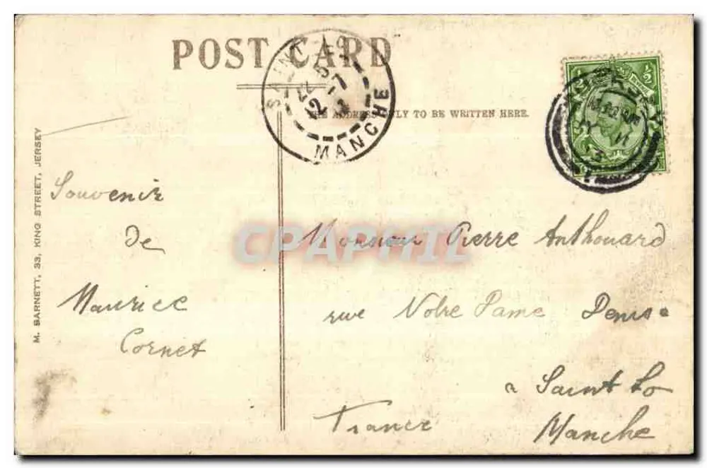 Jersey - La Baie de Portelet - Portelet Bay — unbekannter Verlag - Rückseite