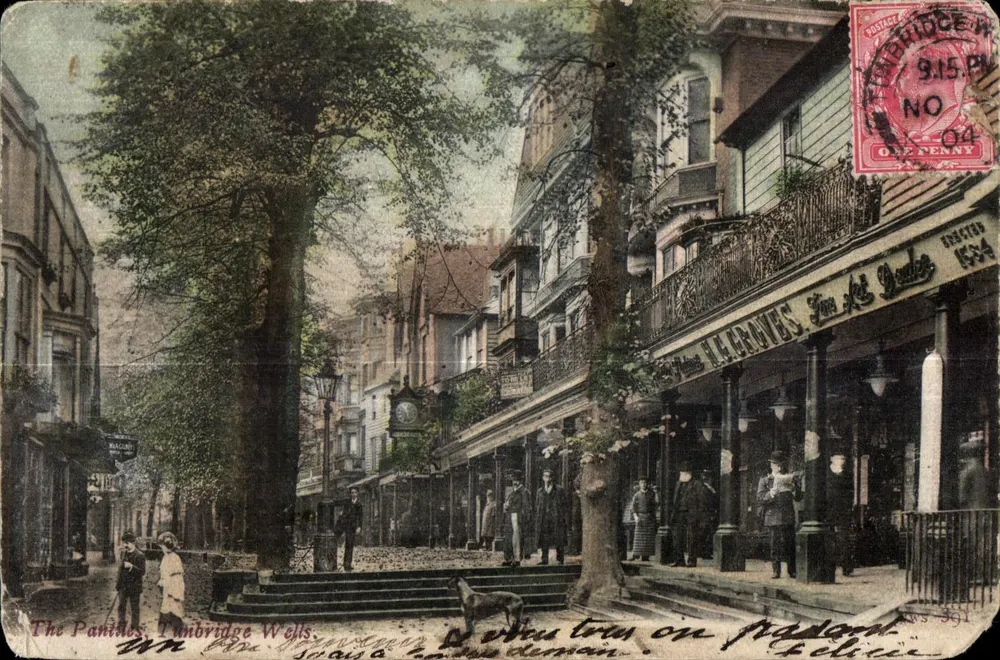 Les Pantalons, Tunbridge Wells — scène animée devant une boutique, éditeur 'Tunbridge Wells' n°361 - Frente