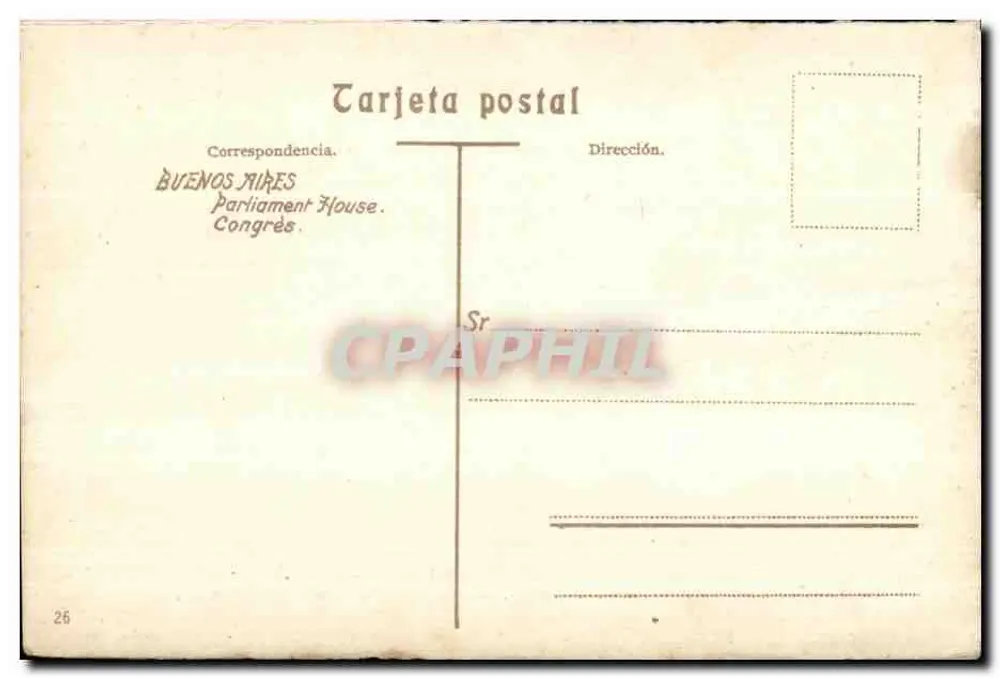Buenos Aires — Congreso Nacional — Verleger nicht sichtbar - Rückseite