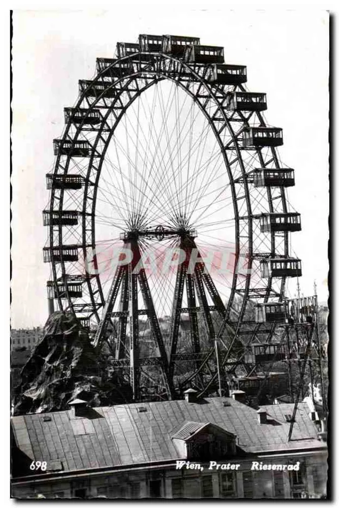 Viena, Prater Riesenrad — vista do famoso carrossel — editor desconhecido, n° 698 - Frente
