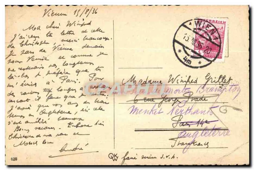 Viena, Kürsalon — editor desconhecido, n° de série 628 - Verso