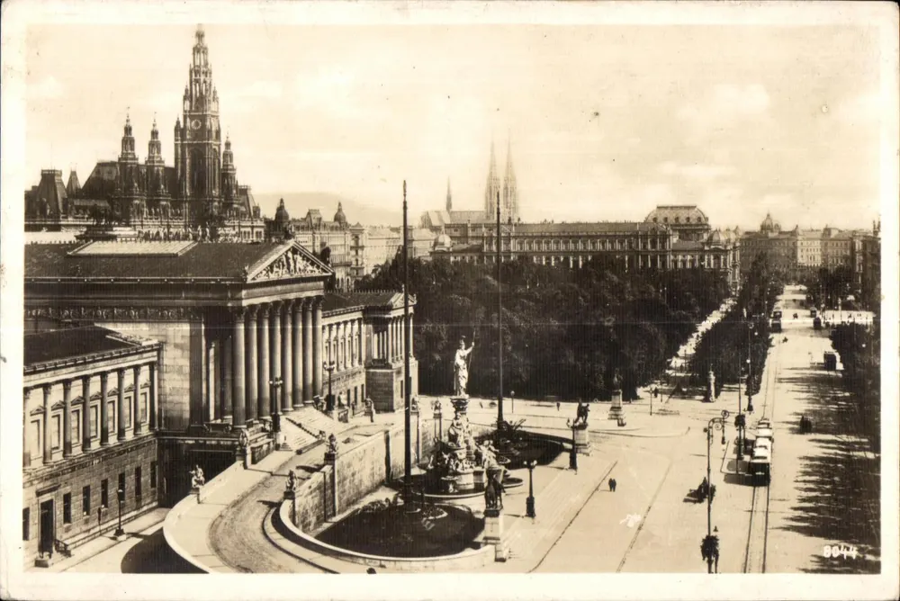 Viena, o Parlamento e o Ring — Échtle Photographie, n° 6044 - Frente