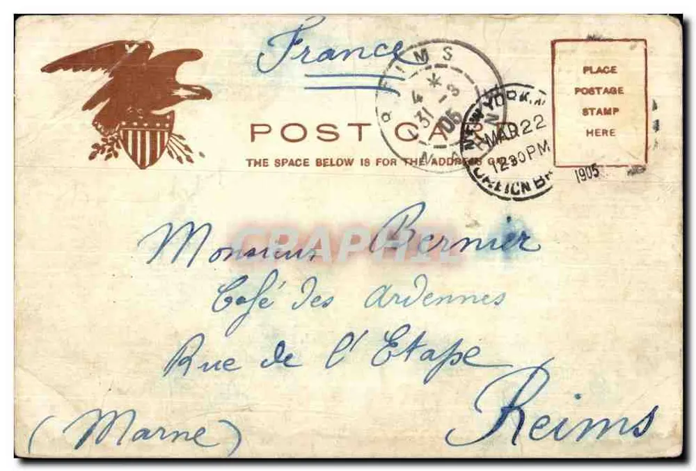 Fifth Avenue, New York — vue de bâtiments et église — ILL. POST CARD CO. N.Y. n°196 - Achterkant
