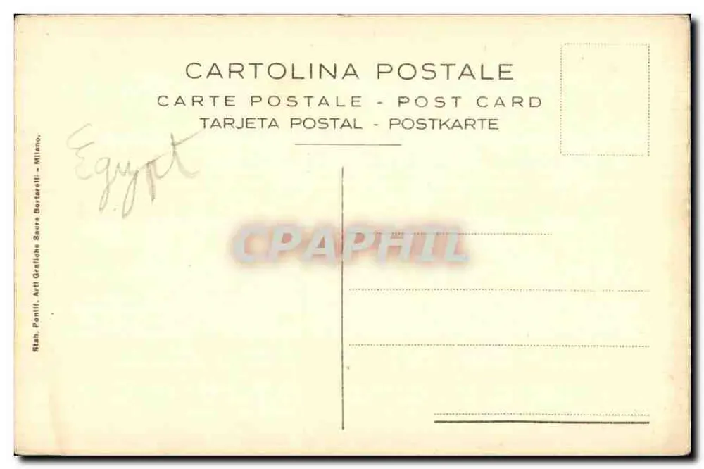 Gethsemani (Jerusalem) — Horlus und Basilika — Verlag Stab. Pontif. Arti Grafiche Sacre Bertarelli - Milano - Rückseite