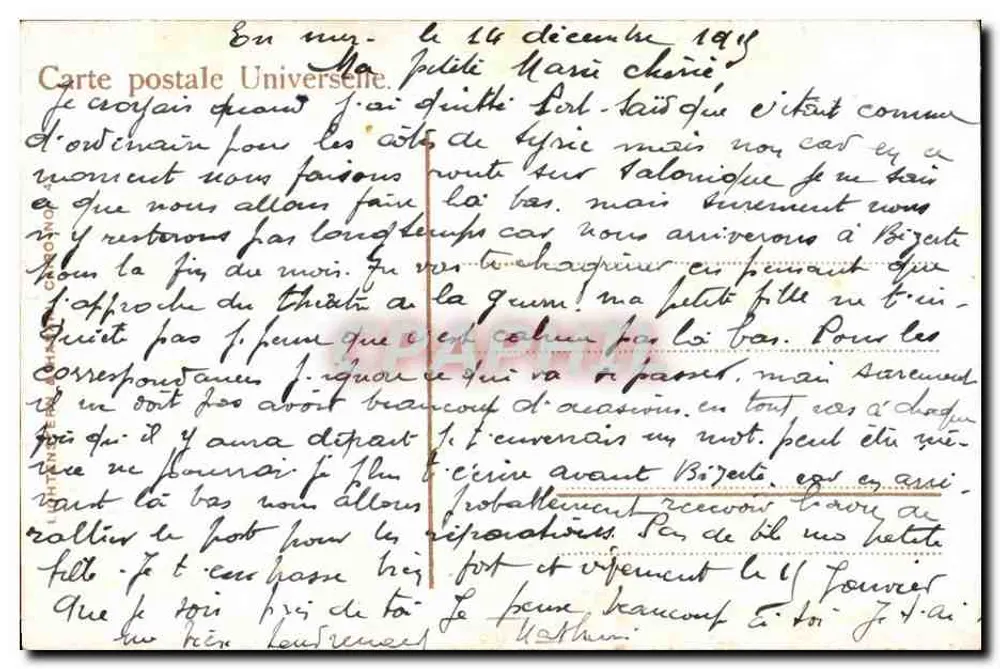 Margem do Nilo — vista da margem com palmeiras — Carte postale Universelle - Verso