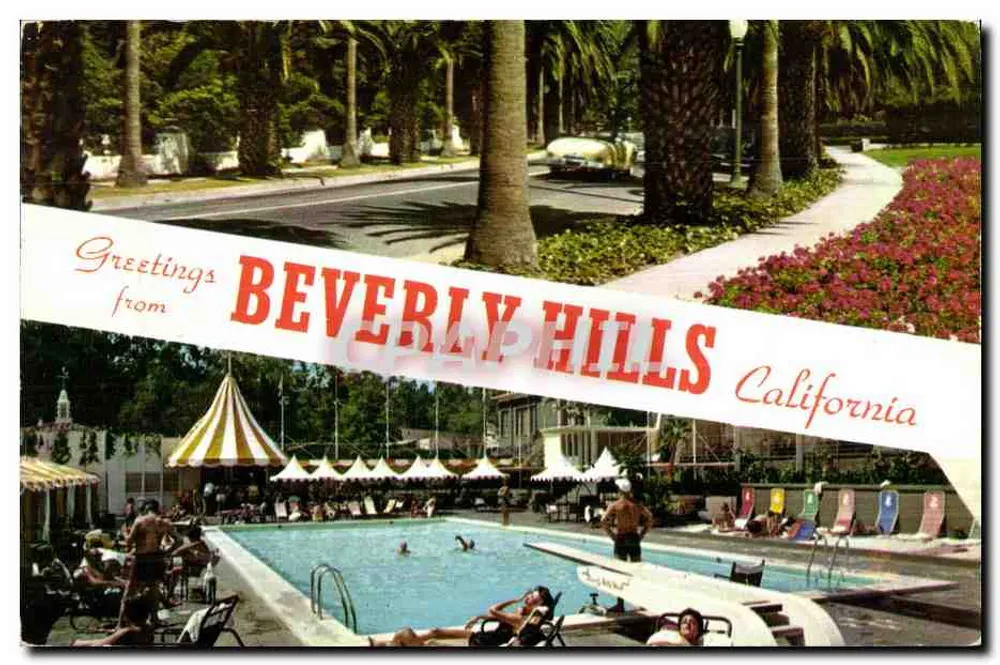 Piscina de Beverly Hills — Saudações de BEVERLY HILLS, Califórnia - Frente