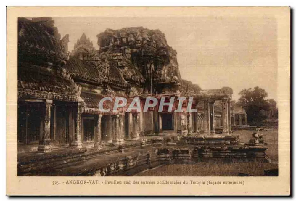 Angkor-Vat — Südlicher Pavillon der westlichen Eingänge des Tempels (Außenfassade) — Edition Allart Portal, Nr. 525 - Vorderseite