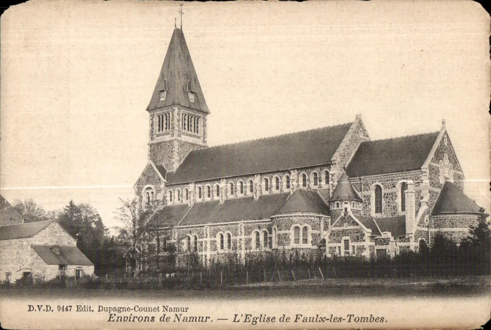 Umgebung von Namur — Die Kirche von Faulx-les-Tombes — D.V.D. Edit. Dupagne-Counet Namur, n° 9447 - Vorderseite