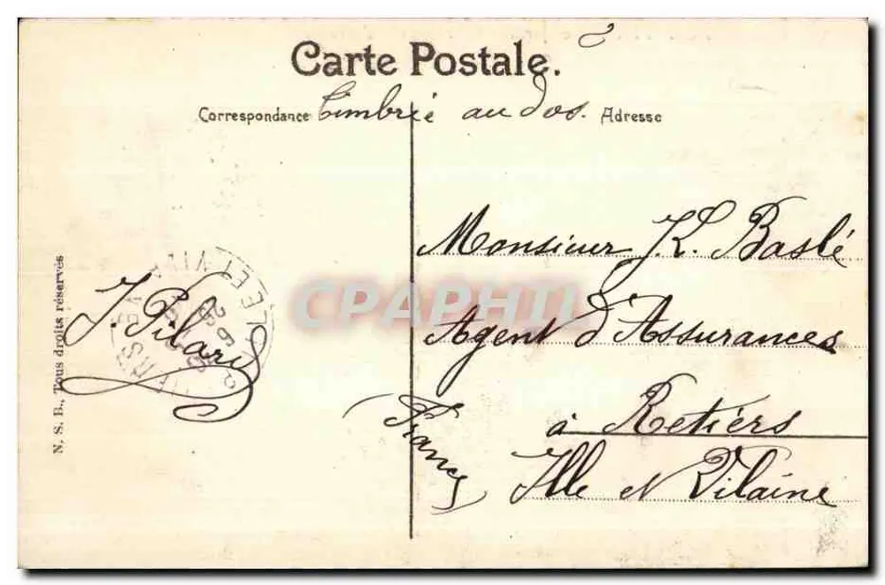 Brüsseler Ausstellung 1910 — Die Gärten der Grande Terrasse — Verlag J. Pilard - Rückseite