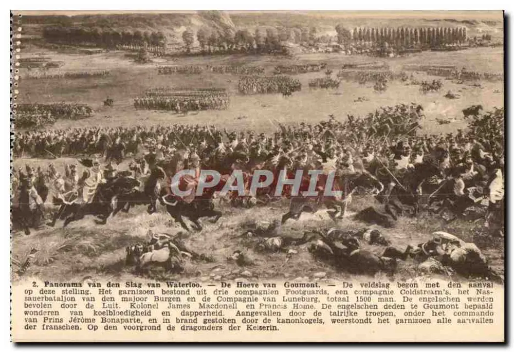Schlacht von Waterloo — Panorama der Schlacht — P.I.B., Brüssel - Vorderseite