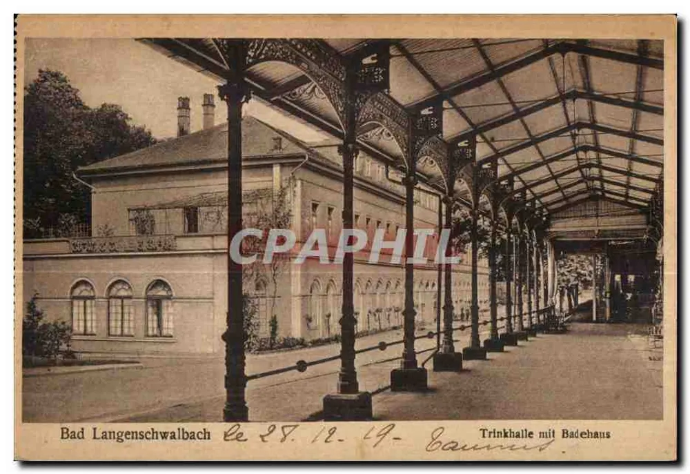 Bad Langenswalbach — Trinkhalle con Badehaus — editore Baumann, n° 40518 - Recto