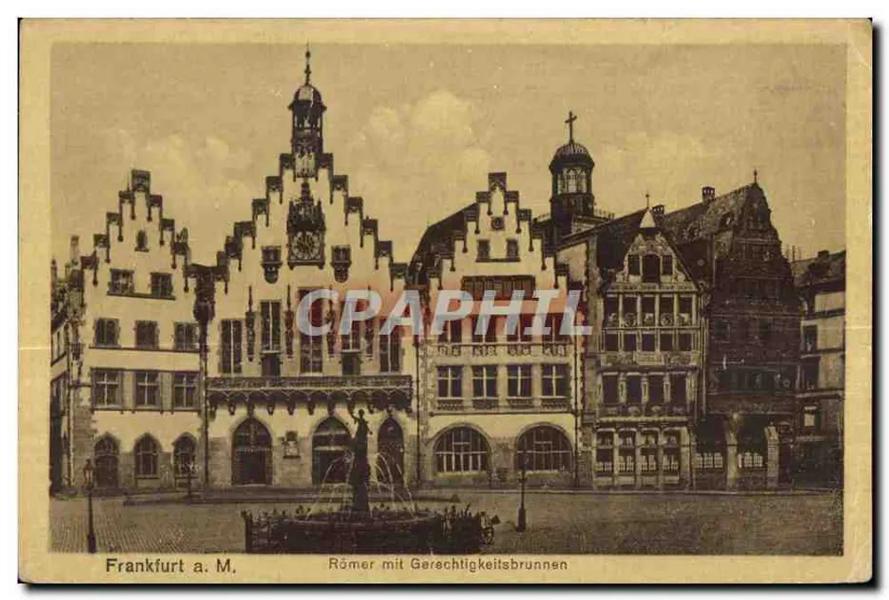 Frankfurt a.M. — Römer mit Gerechtigkeitsbrunnen — Krigman, Zabernstadt - Vorderseite
