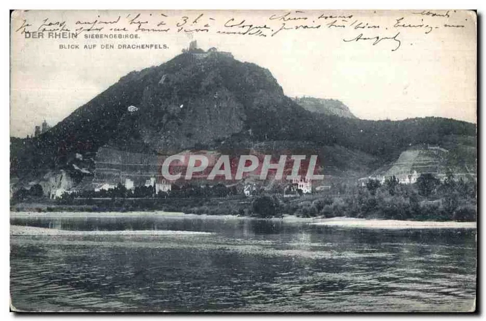 Drachenfels — Siebengebirge — Lichtdruck v. Zeller & Vogel, Darmstadt - Frente