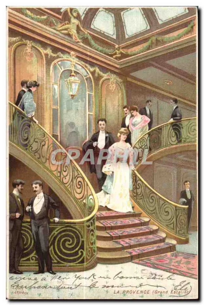 La Provence (Grand Escalier) — luxuriöser Innenraum mit Doppelspiral-Treppe — Verlag La Provence, Seriennummer nicht sichtbar - Vorderseite