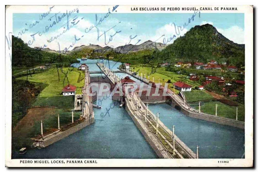 Die Esclusas de Pedro Miguel, Kanal von Panama — unbekannter Verleger, Nr. 115362 - Vorderseite