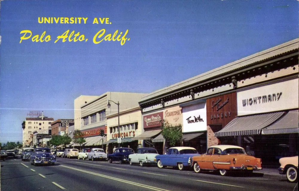 University Ave. — Palo Alto, Califórnia — M. J. Kilbane Distributing Corp. San Mateo, Califórnia - Frente