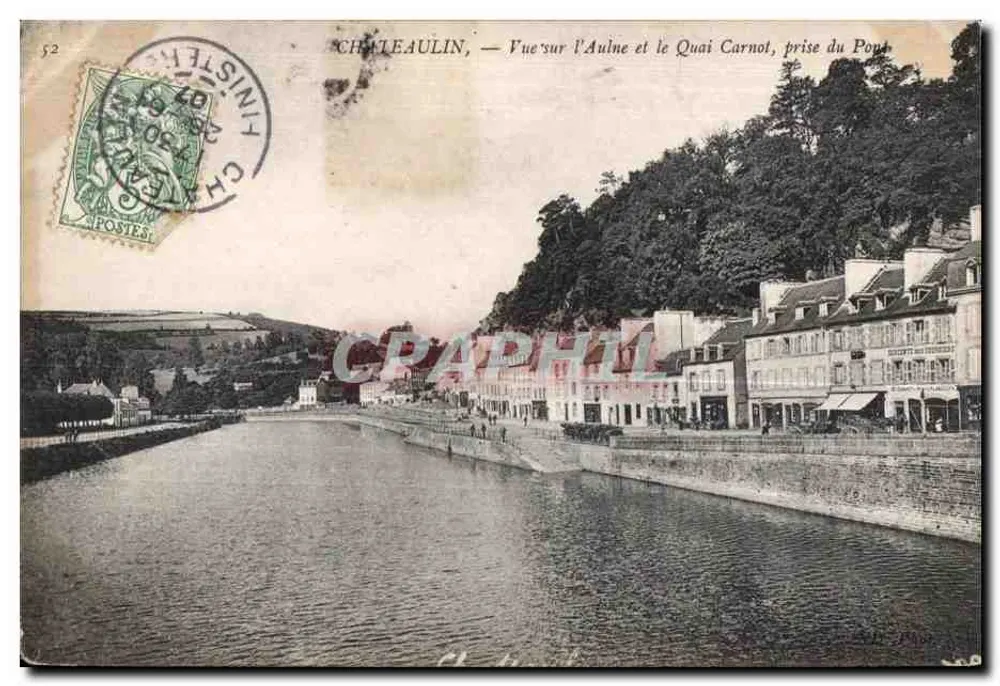 Châteaulin — Ansicht der Aulne und des Quai Carnot, vom Pont aus - Vorderseite