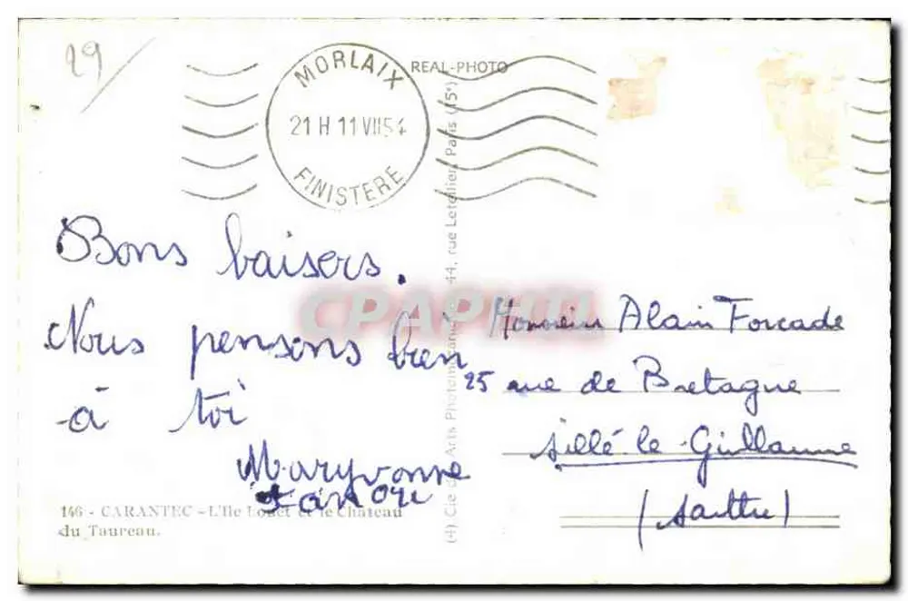 Le Château et le phare de Carantec — vue depuis le Cap — éditeur Cap - Rückseite