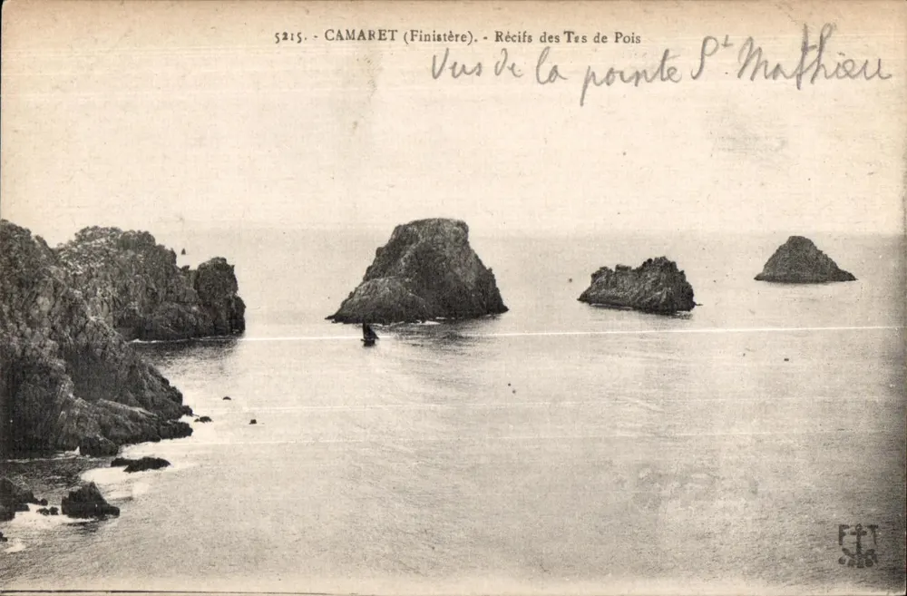 Camaret (Finistère) — Riff der Tres de Pois — Aussicht von der Spitze Saint-Mathieu - Vorderseite