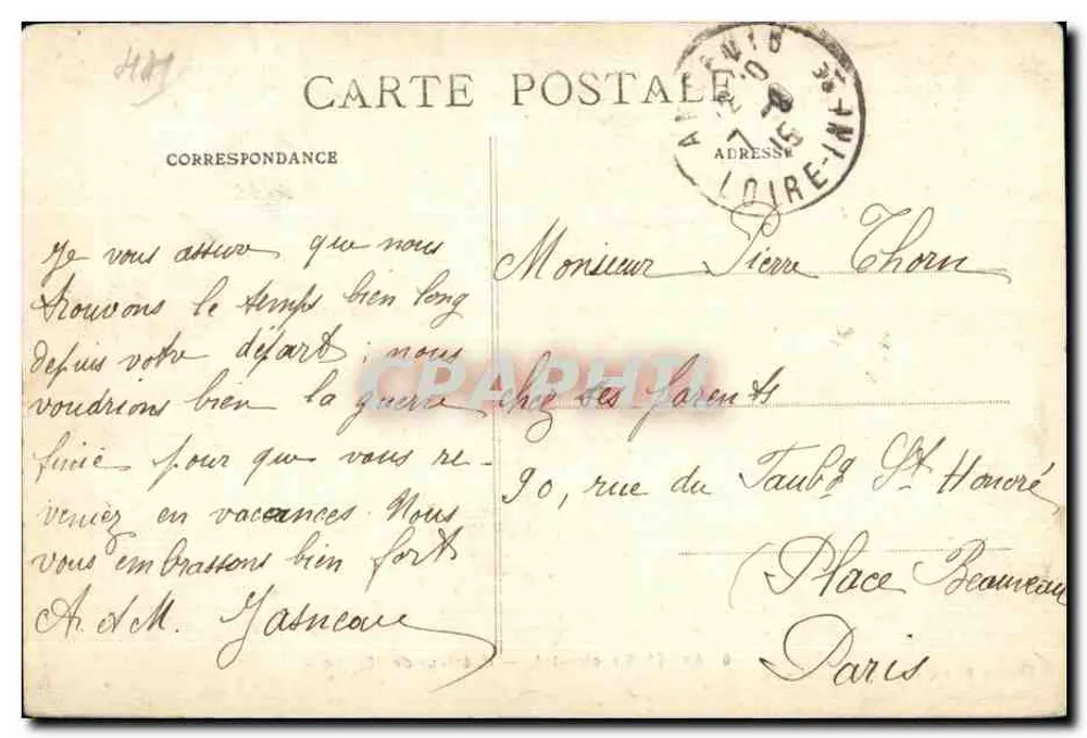 Ancenis (Loire-Inf.) — Interior da Igreja — Coleção F Chapeau, Nantes - 2º milênio - Verso