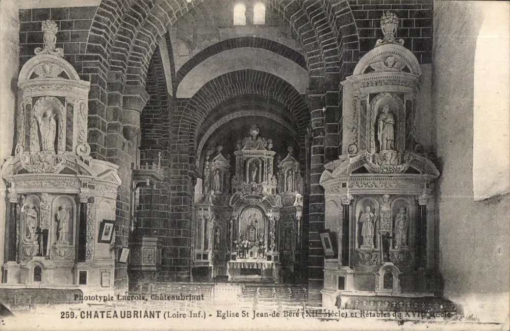 Kirche Saint-Jean-de-Béré (12. Jahrhundert) und Altäre des 17. Jahrhunderts — Châteaubriant (Loire-Inf.) — Phototypie Lacroix - Vorderseite
