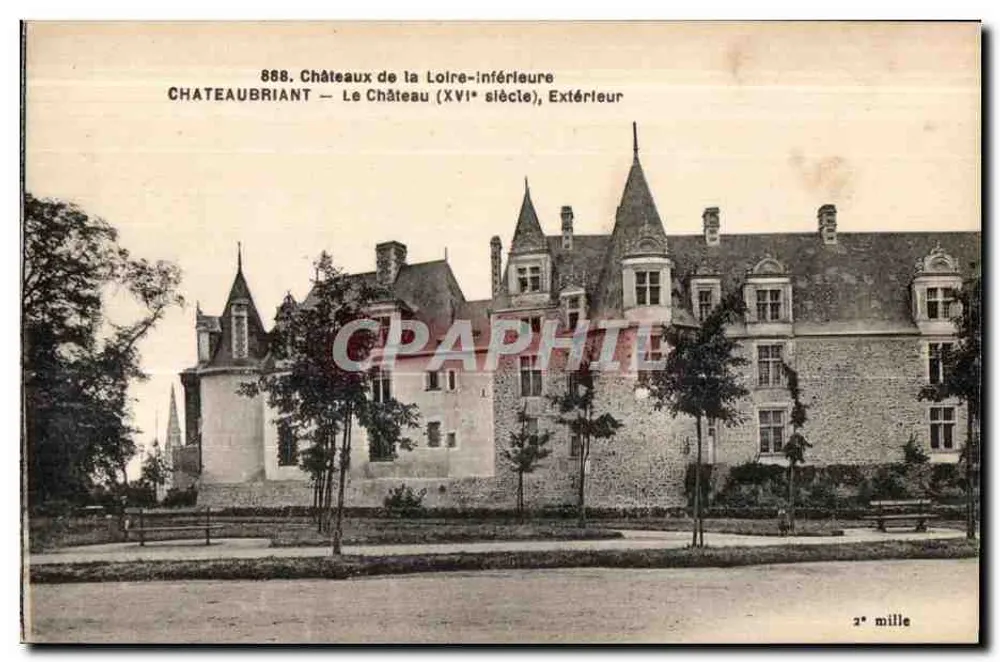 Châteaubriant — O Castelo (século XVI), Exterior — Castelos da Loire-Inférieure, n°888 - Frente