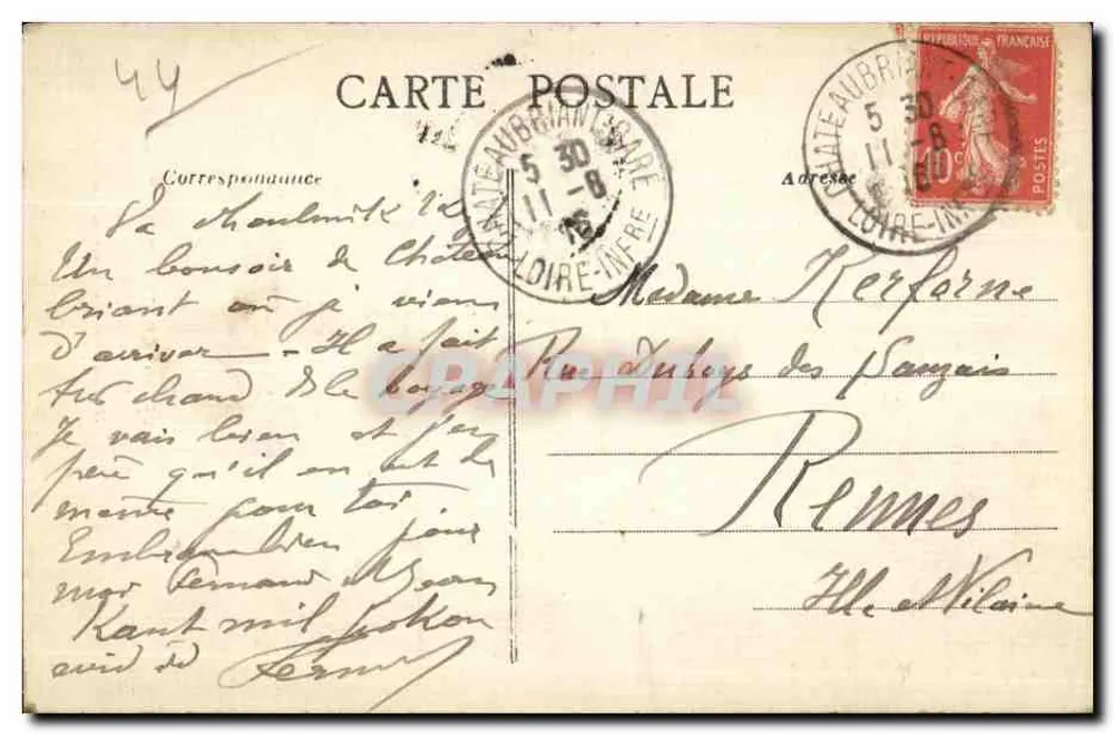 Entrada do Castelo-Forte — Châteaubriant (Loire-Inf.) — Fototipo Lacroix, n°249 bis - Verso