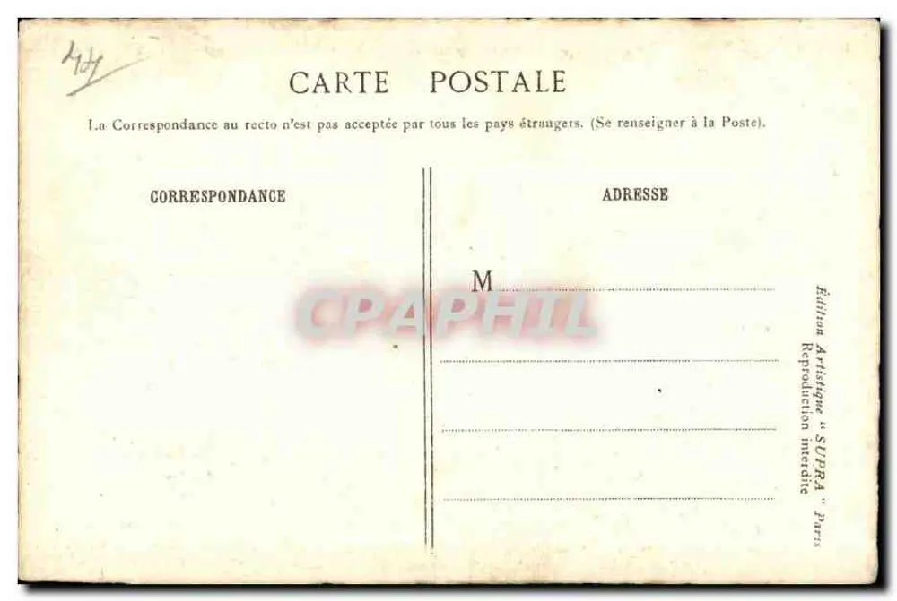 Castelo de Chateaubriant — Loire-Inférieure — Edição Artística SUPRA Paris - Verso