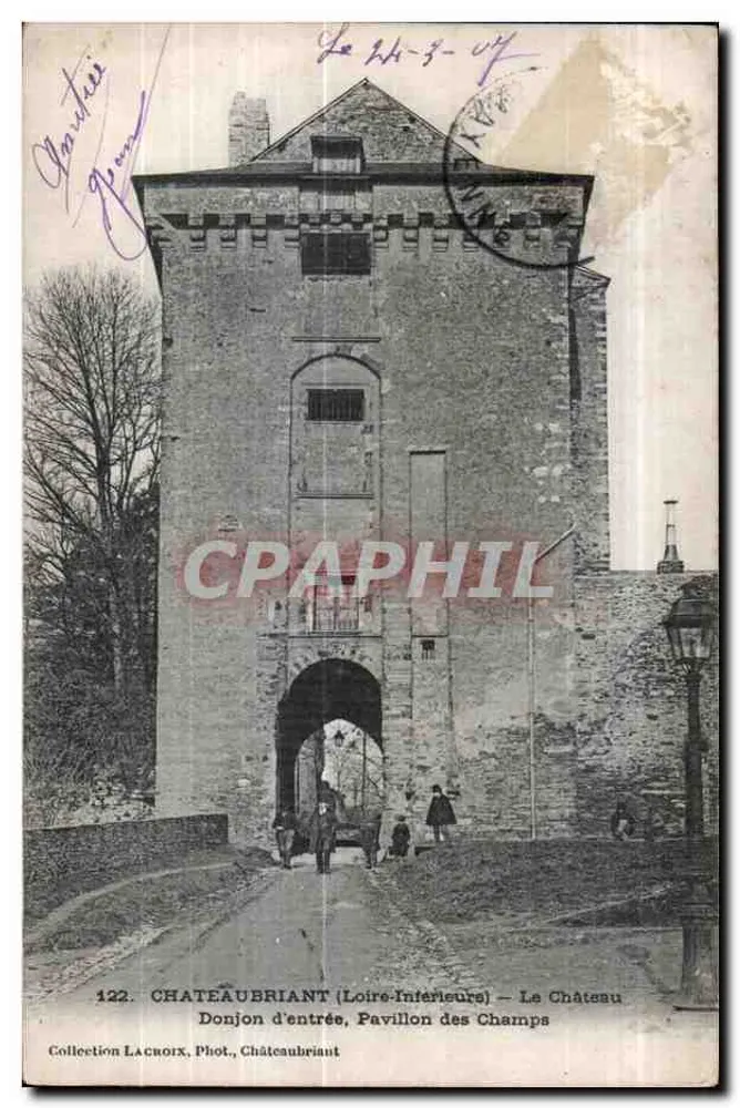 Châteaubriant (Loire-Inférieure) — Das Schloss, Eingangsturm, Pavillon des Champs — Sammlung Lacroix, Fotografie, Châteaubriant - Vorderseite