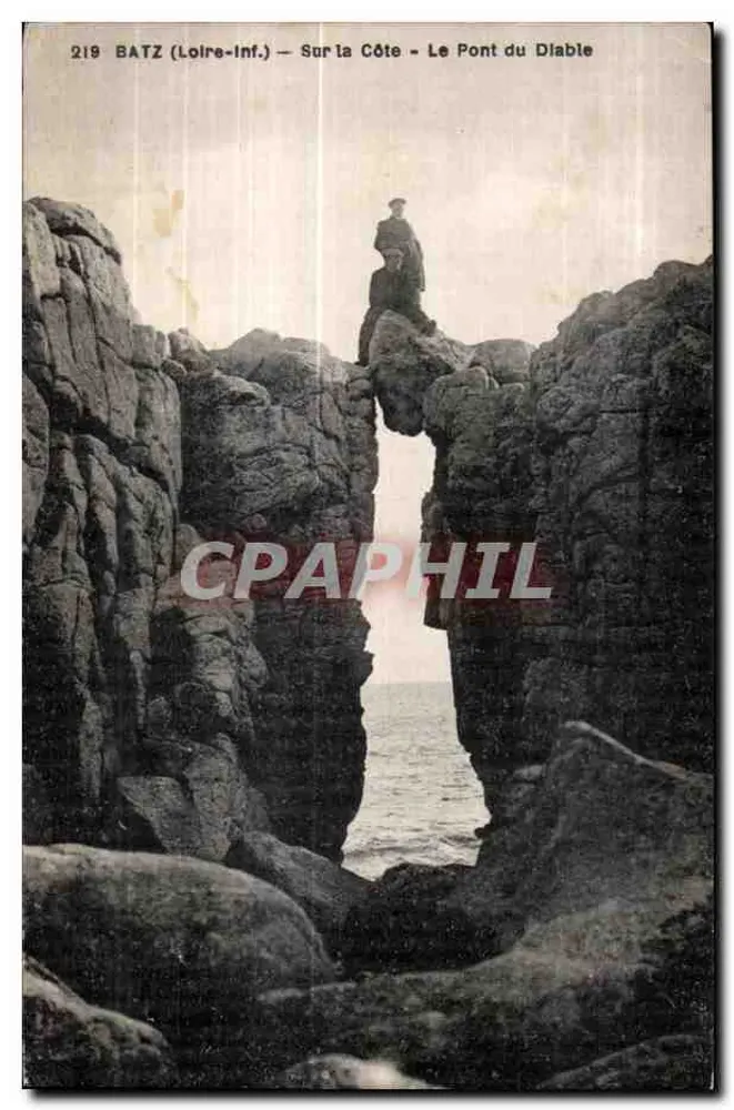 Batz (Loire-Inf.) — Na Costa — O Ponte do Diabo — F. Chapeau, editor, n°219 - Frente