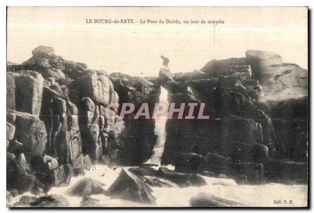Le Bourg-de-Batz - Der Teufelsbrücke, an einem stürmischen Tag — Coll. T. H. - Vorderseite