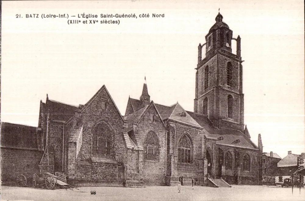 Batz (Loire-Inf.) — Kirche Saint-Guénolé, Nordseite (13. und 15. Jahrhundert) - Vorderseite