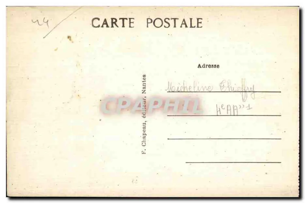 Batz (Loire-Inf) — Rochers de la Grande Côte — F. Chapeau, Nantes - Verso
