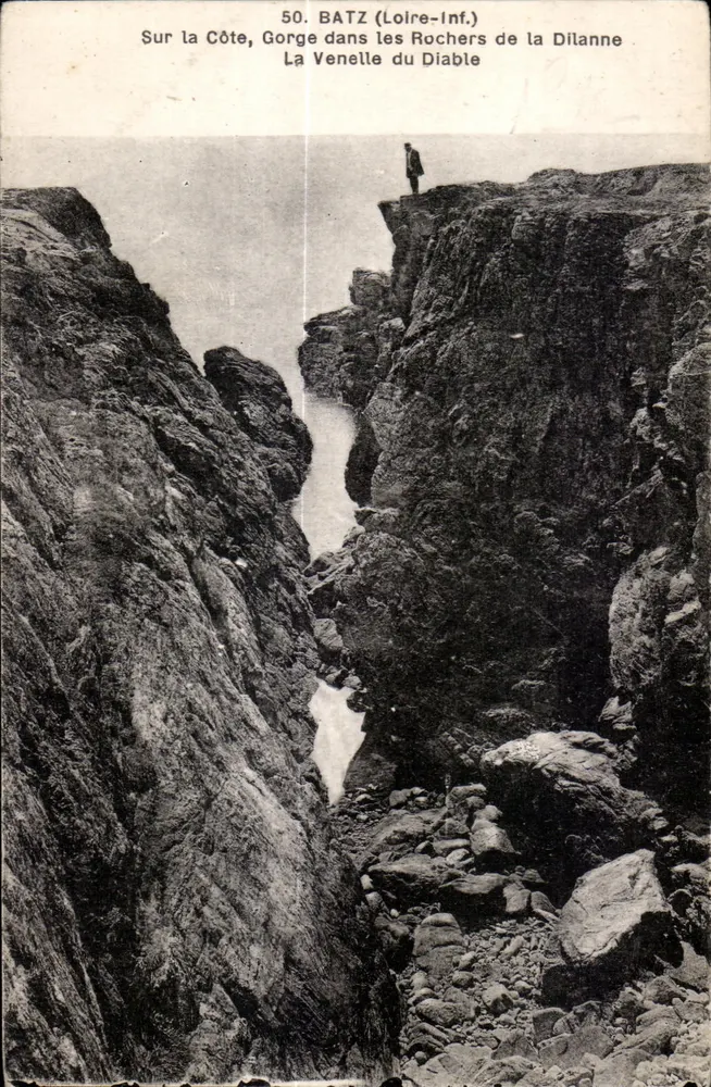 Batz (Loire-Inf.) — Garganta nos Rochos da Dilanne, A Veneleta do Diabo — F. Chapeau, editor Nantes - Frente
