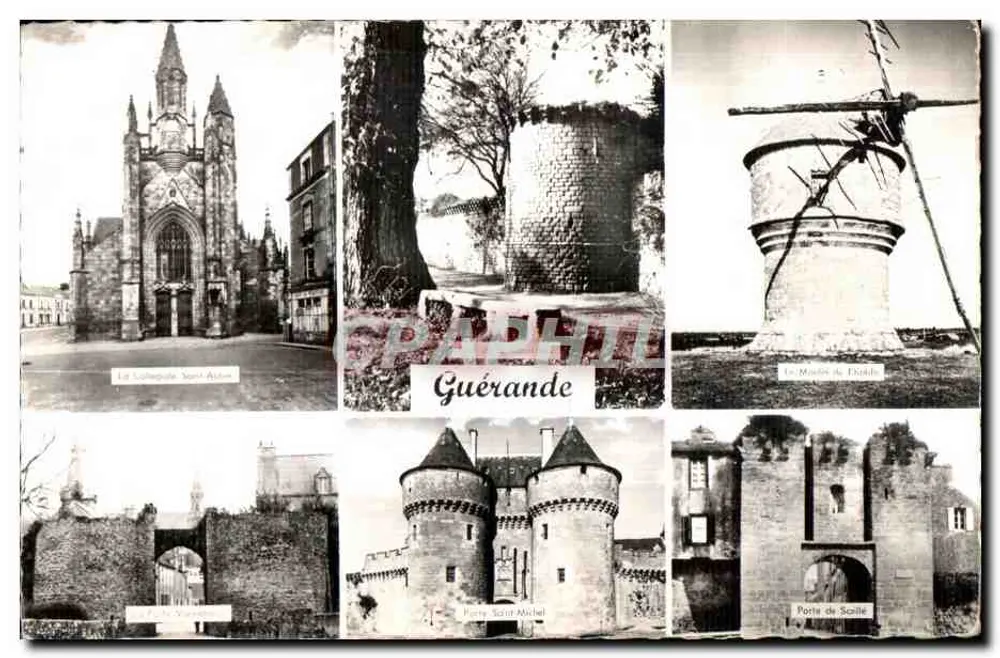 Guérande — Collegiata di San Aubin, Torre di San Michel, Mulino di Dizy, Porta di Scaille — Edizioni Gaby - Recto
