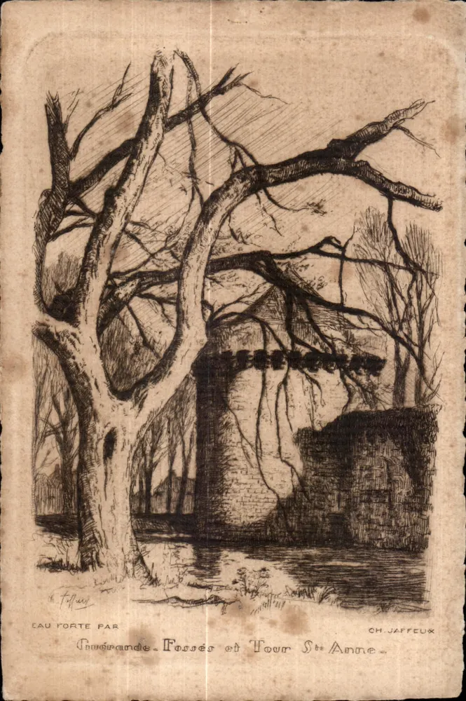 Givisrande. Gräben und Turm Sainte Anne — Kupferstich von Ch. Jaffeu - Vorderseite