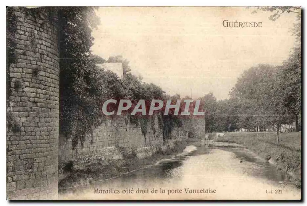 Muralhas do lado direito da porta Vannetaise — Guérande — L.-1 221 - Frente