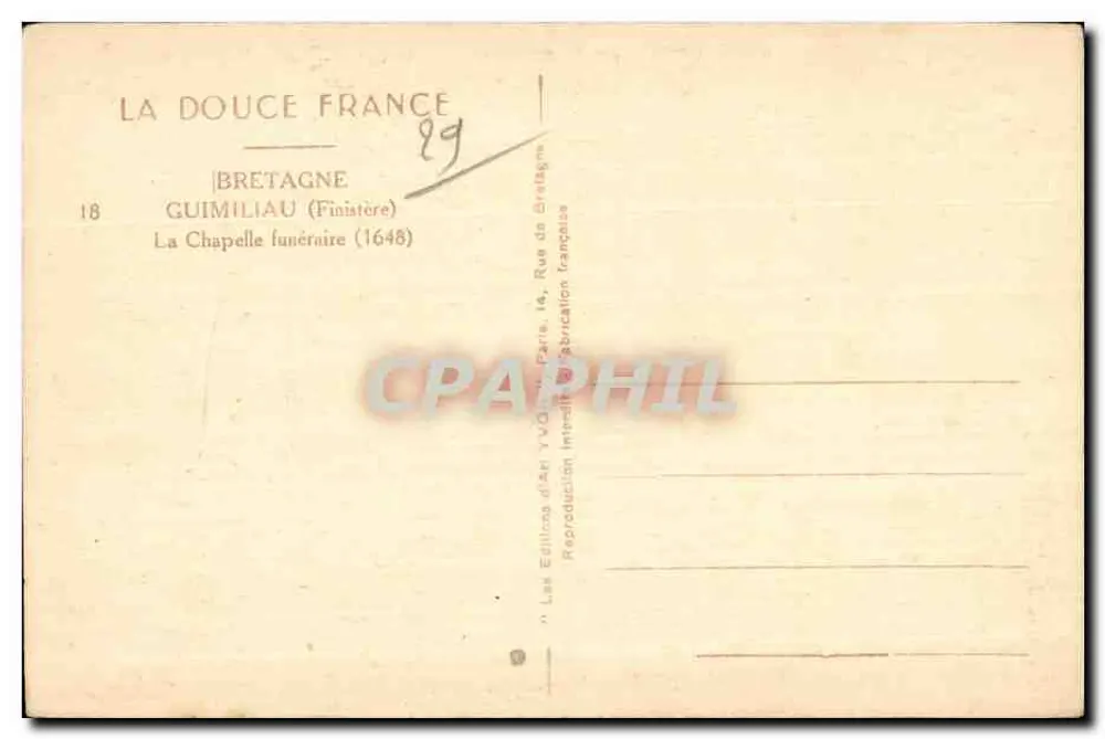 Die Totenkapelle — Guimiliau (Finistère) — Edition La Douce France - Rückseite