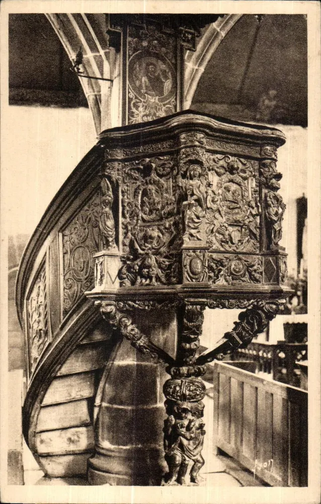 Guimiliau (Finistère) — Innenraum der Kirche — Der Predigerstuhl (1677) — Éditions d'Art Yvon, Paris - Vorderseite