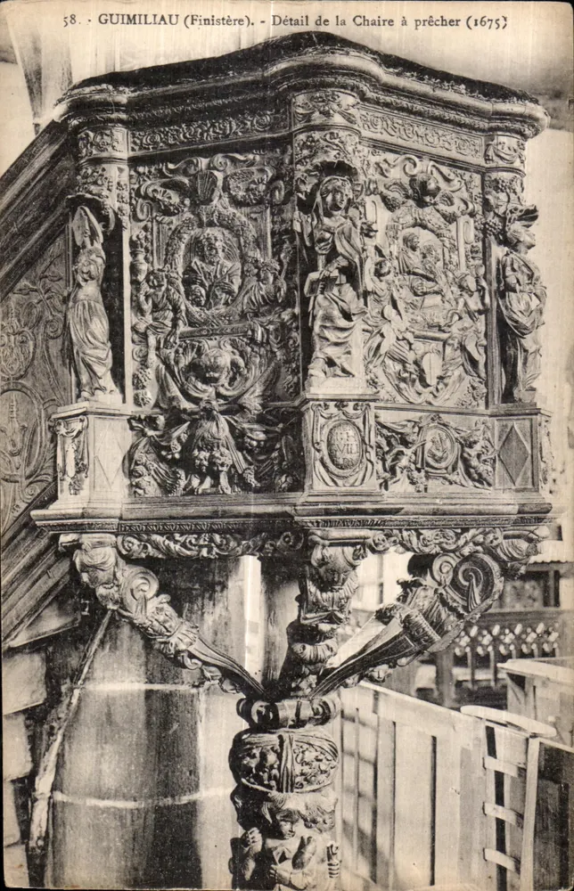 Guimiliau (Finistère) — Detail der Predigtbank (1675) — Unbekannter Verleger, Nr. 58 - Vorderseite