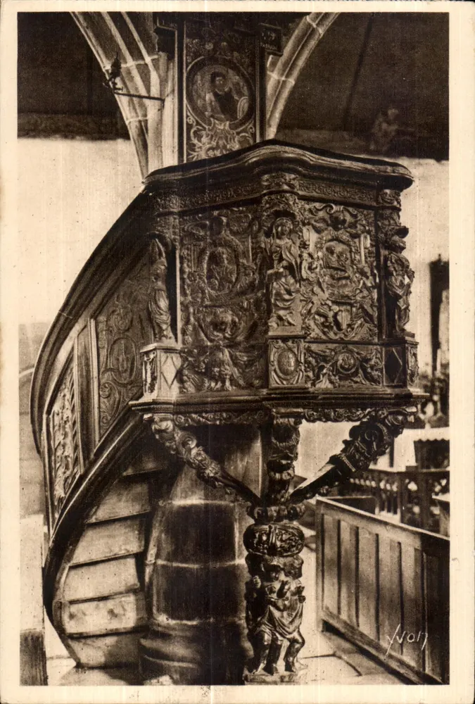 Guimiliau — Innenraum der Kirche, der Predigerstuhl (1677) — Éditions d'Art Yvon, Paris - Vorderseite