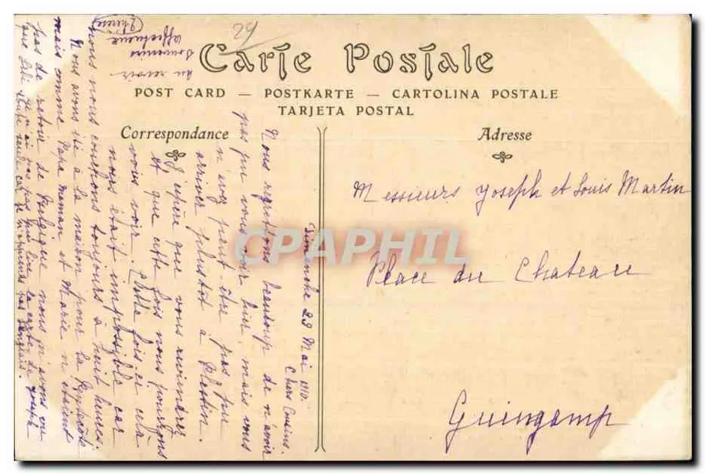 Douarnenez — A Ense do Porto Rhu — editor desconhecido, n° 61 - Verso