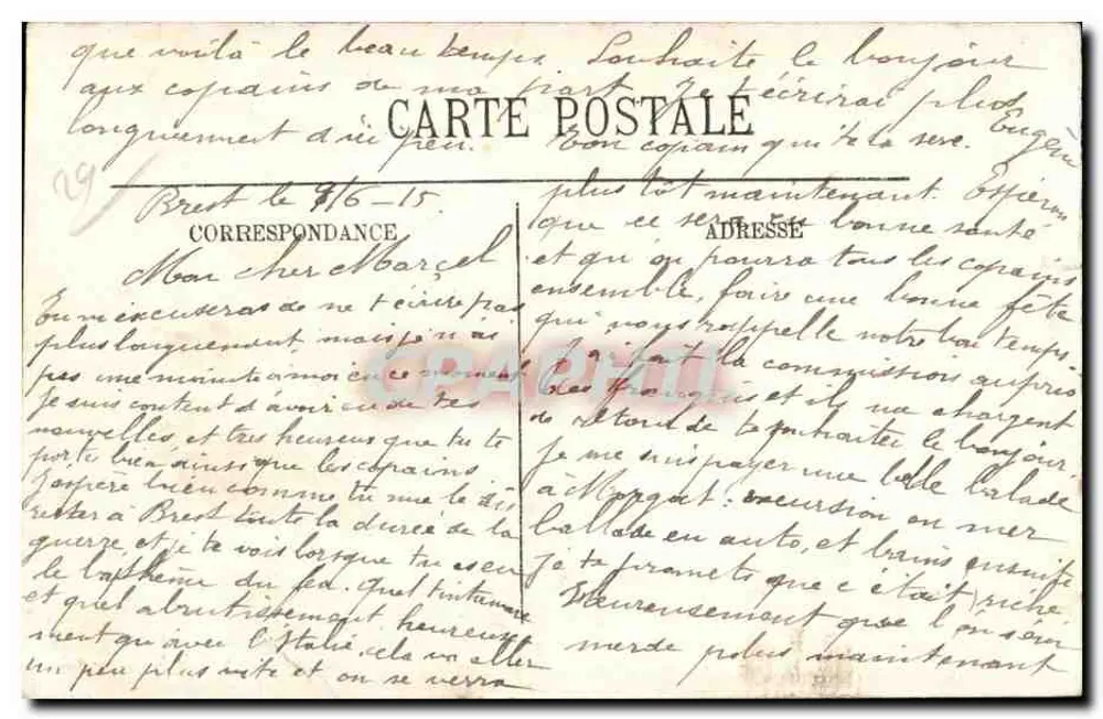 Cap de La Chèvre — Ansicht vom Punkt nach Norden — LL. - Rückseite