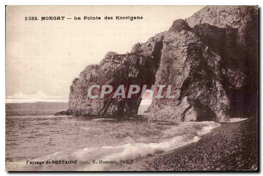 Morgat — A Ponta dos Korrigans — Editor E. Hamonic, St-Brieuc, n° 2332 - Frente